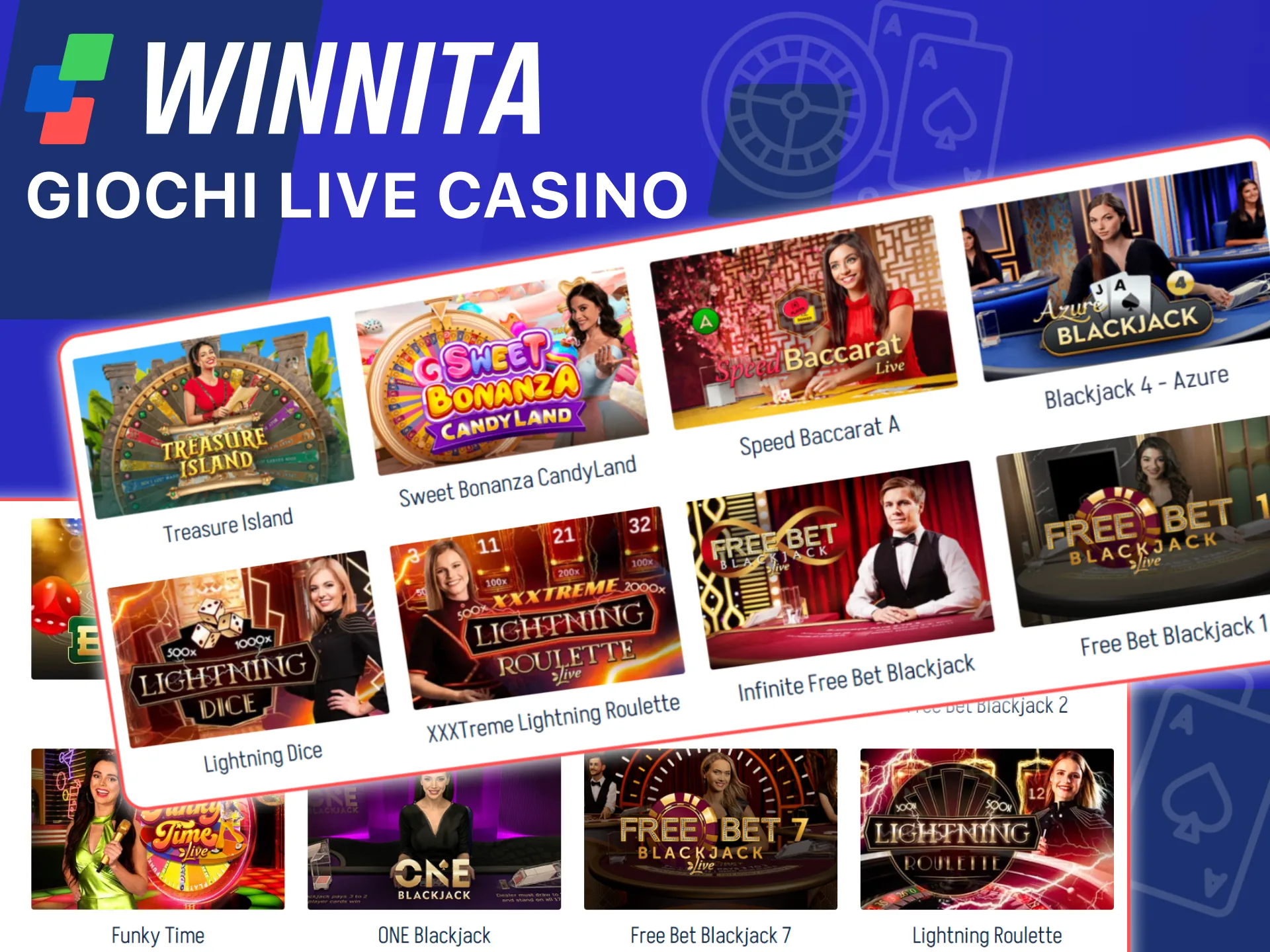 Gioca ai giochi con croupier dal vivo sulla piattaforma ufficiale del casinò Winnita.