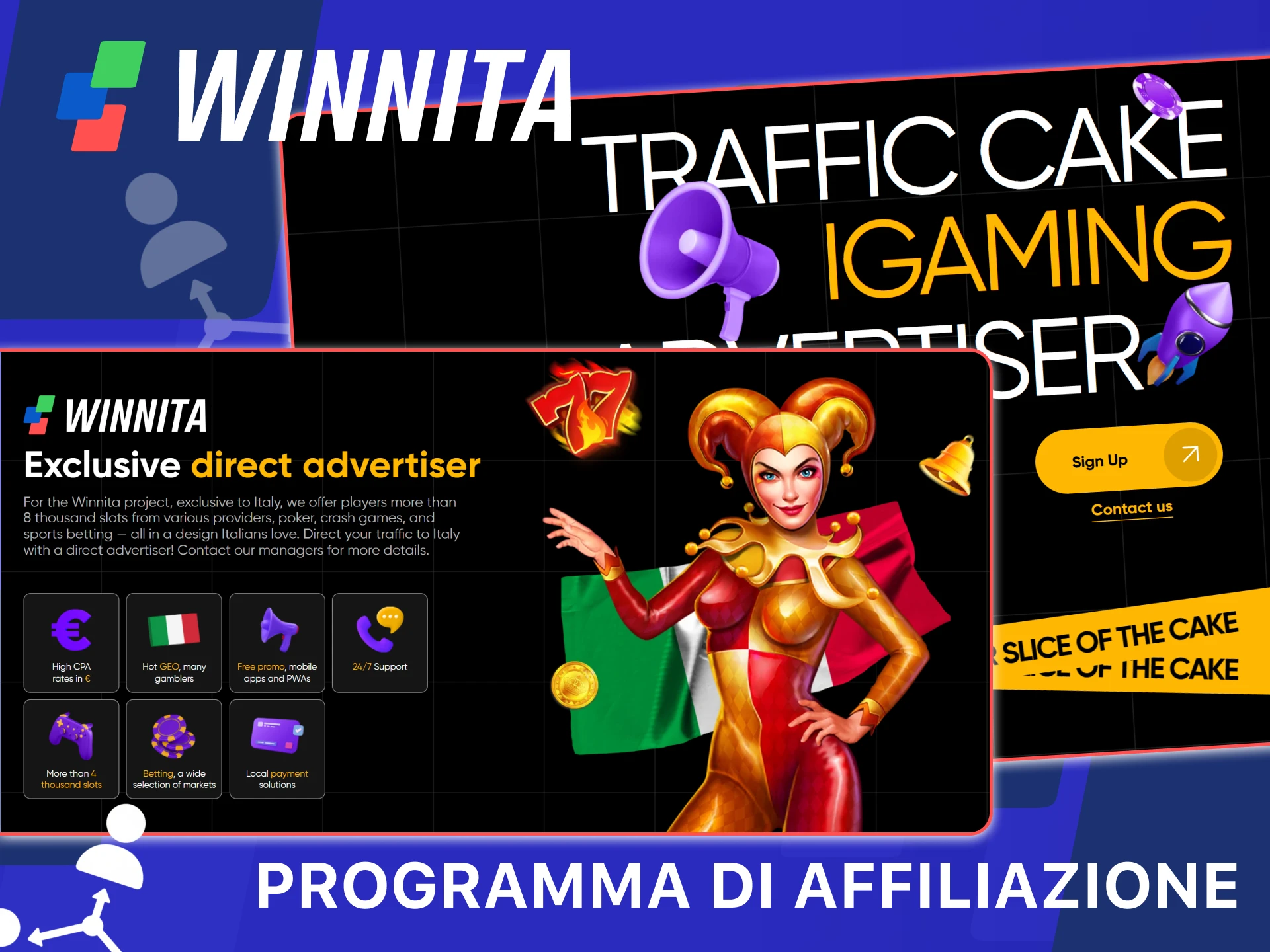 Unisciti al programma affiliati ufficiale di Winnita e guadagna commissioni online.