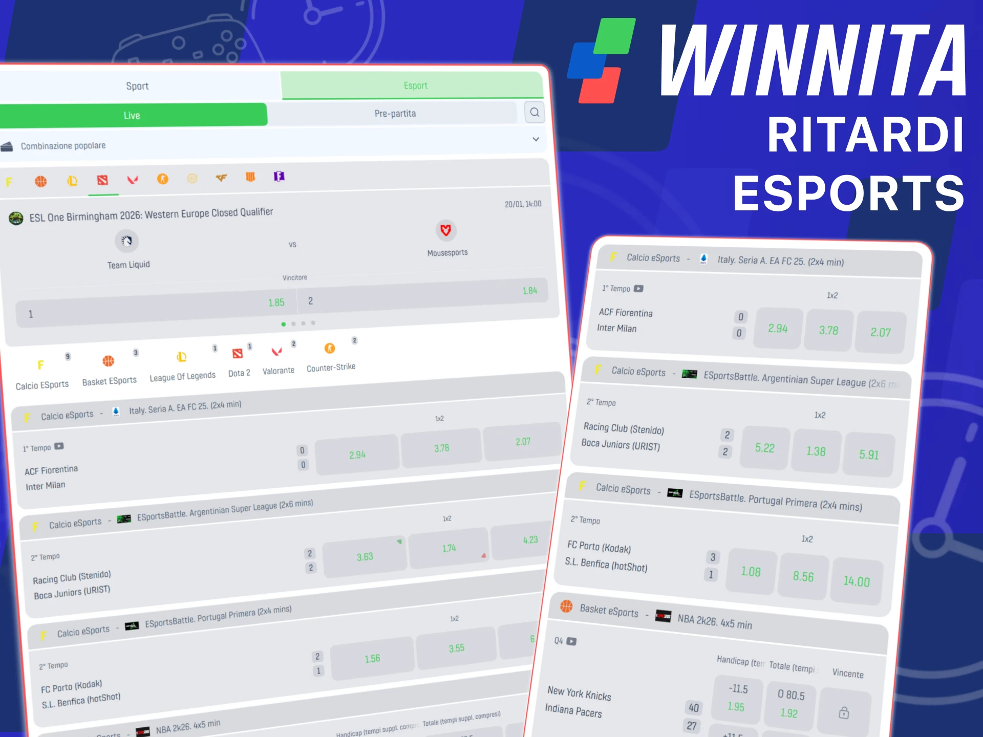 Informati sui ritardi negli esports e sulle politiche di rimborso sul sito Winnita.