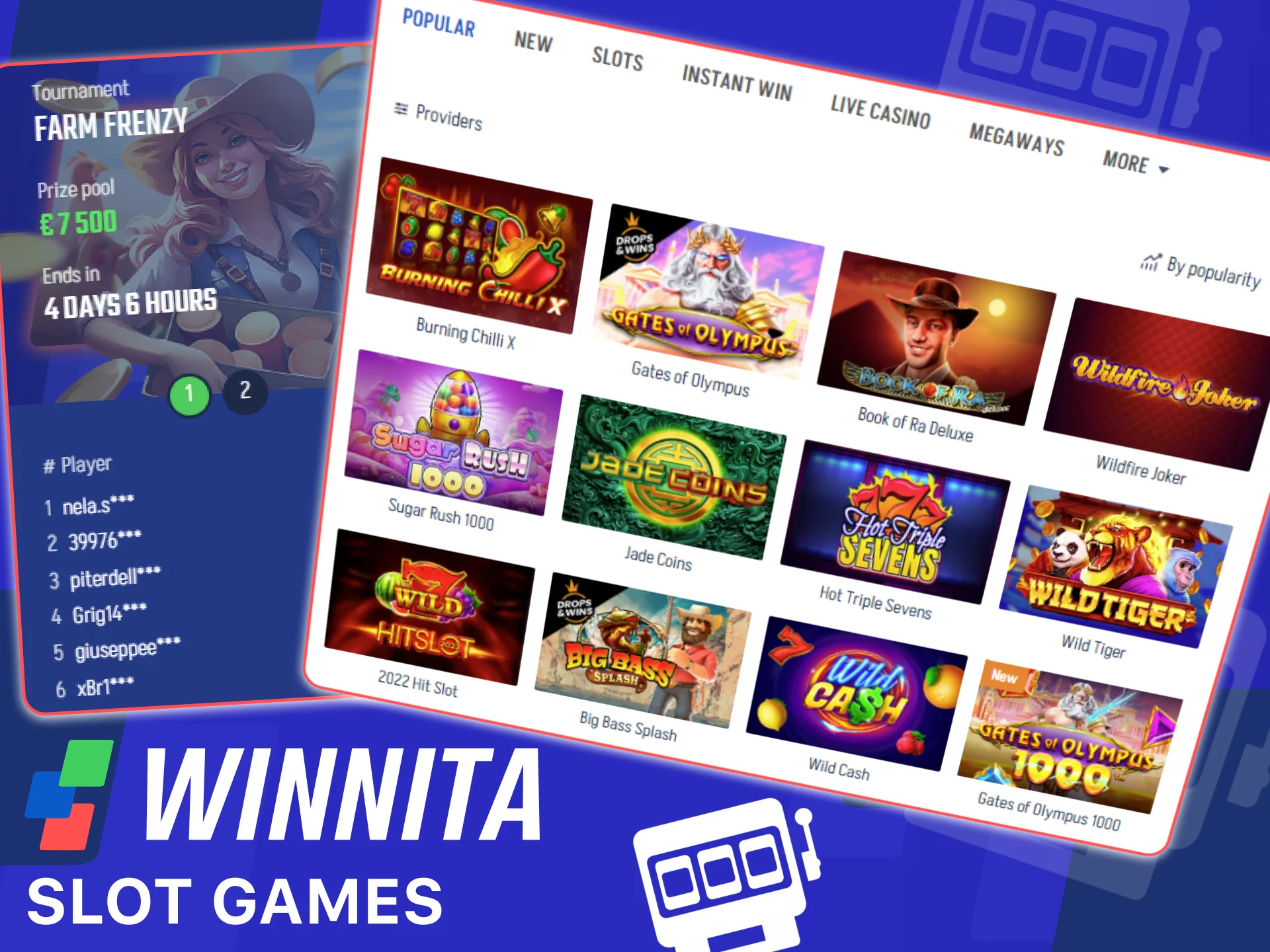 Explore exciting slot games on the official Winnita platform.